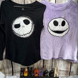 DISNEY Jack Skellington Nightmare Before Christmas - Women's LS Shirt LOT Size L